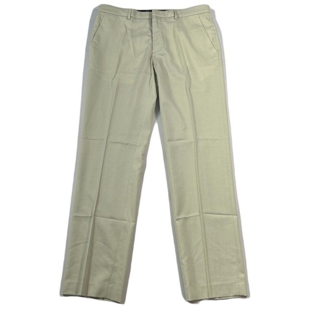 Perry Ellis Slim-Fit Stretch Pants Mens 33x32 Sand Dark Beige NEW